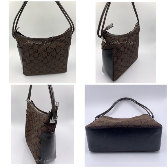 Authentic Gucci Monogram Dark Brown Shoulder Bag - Picture 13 of 15
